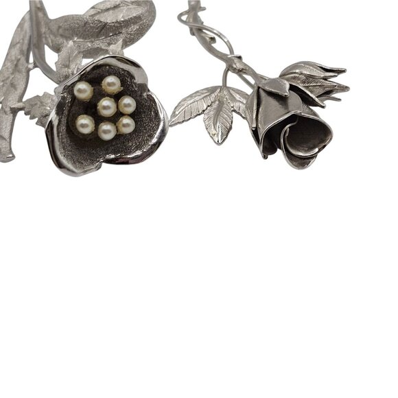 2PC Brooch SilverTone Spring Tulip Lily Floral Lapel Pin Brooch Lot Stmt Elegant - Picture 16 of 16